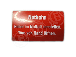 Nothahn Für Türe Rot/Weiss