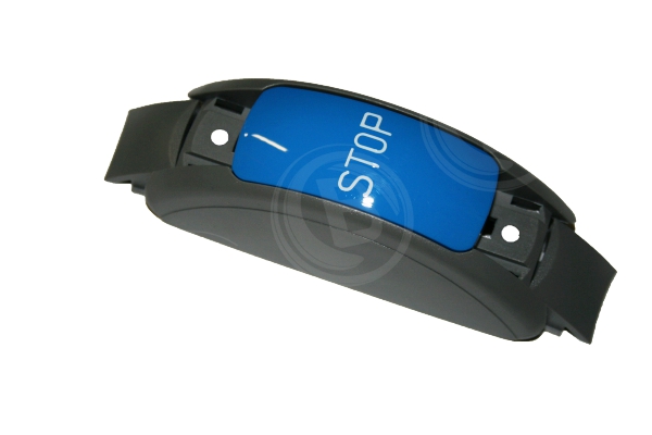 Haltewunschtaster basaltgrau Knopf blau