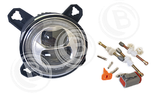 90 mm LED-Abblendscheinwerfer, G3,ECE & SAE, mit Tagfahr- und Positionsleuchte 