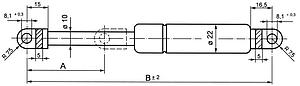 Gasdämpfer L=885Mm 500N